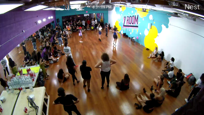 Packed studio from security camera